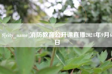 海北消防教育公开课直播2024年9月6日