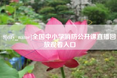 海北全国中小学消防公开课直播回放观看入口