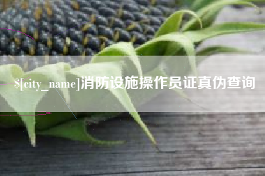 海北消防设施操作员证真伪查询
