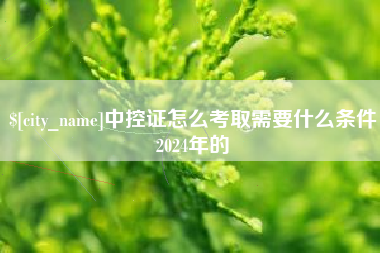 海北中控证怎么考取需要什么条件2024年的