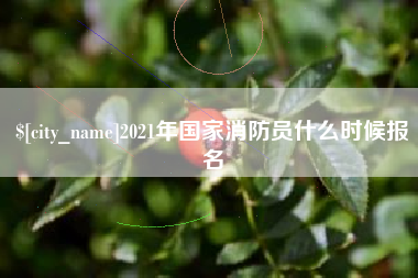 海北2021年国家消防员什么时候报名