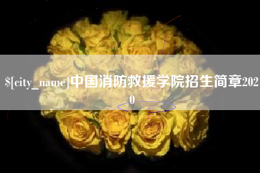 海北中国消防救援学院招生简章2020