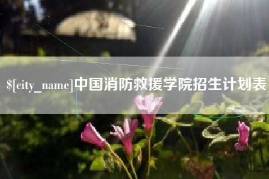 海北中国消防救援学院招生计划表