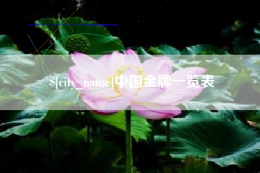 海北中国金牌一览表