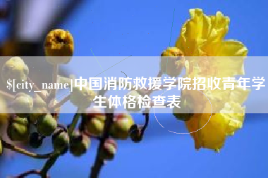海北中国消防救援学院招收青年学生体格检查表